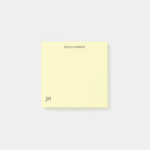 Einfache persönliche Stationierungsmonogramm gelb Post-it Klebezettel