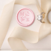Einfache Pflanze Monogram Initials Wedding Couple