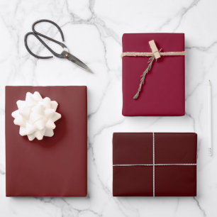 Einfache Pflaume Burgunder-Rosa-Maroon-Schattierun Geschenkpapier Set