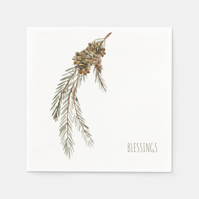 Einfache Pine Cones Segeln Erntedank Cocktail Serviette (Vorderseite)