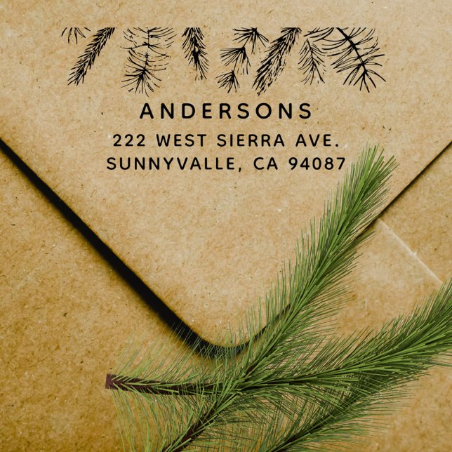 Einfache Pines Stilvolle Rücksendeadresse Gummistempel (Von Creator hochgeladen)