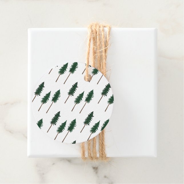 Einfache Pinienwälder Minimal Sauberes Naturgesche Geschenkanhänger (Beispiel)
