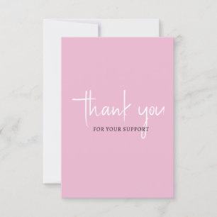 Einfache Pink Dankeschön Karte für Ihre Kunden.