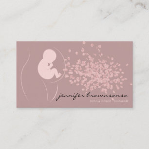 Einfache Pink Doula Geburtsbegleiterin schwanger Visitenkarte