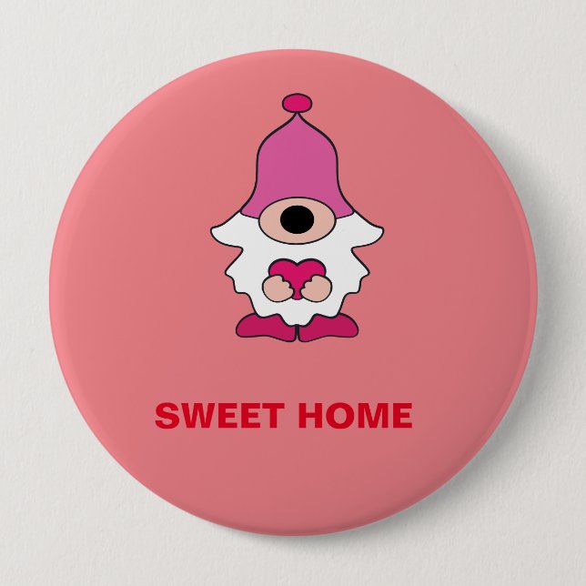 EINFACHE PINK GENOME SWEET ZUHAUSE MAGNET BUTTON (Vorderseite)
