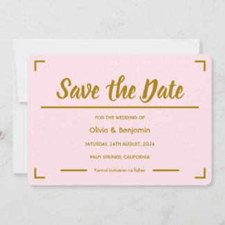 Einfache Pink-handgeschriebene Skriptereihe Save The Date