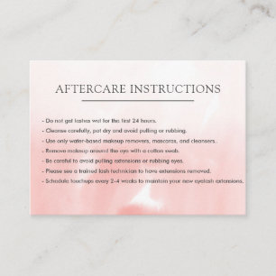 Einfache Pink Lash Extension Microblblading Afterc Visitenkarte