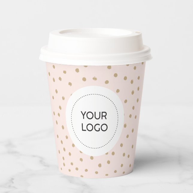 Einfache Pink-Minimal-Firmenlogos für kundenspezif Pappbecher (Vorderseite)