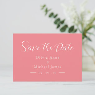Einfache Pink & White Schrift Hochzeit 'Save the D Save The Date