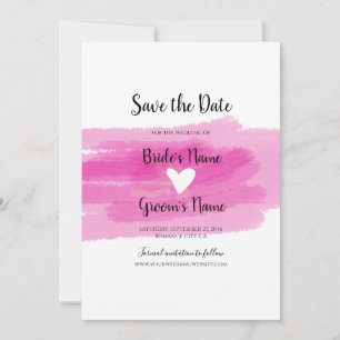 Einfache Pinselstriche und Herz-Hochzeit speichern Save The Date