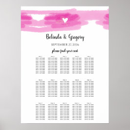 Einfache Pinselstriche und Herz-Hochzeitsstift Poster