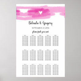 Einfache Pinselstriche und Herz-Hochzeitsstift Poster