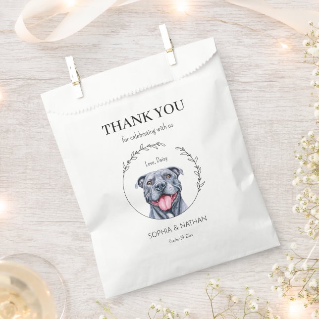 Einfache Pit Bull Hochzeit Vielen Dank für Ihre Ge Geschenktütchen (Ausgeschnitten)
