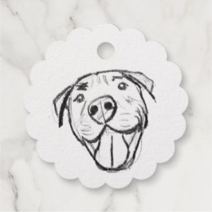 einfache Pitbull-Zeichnung für Hunde-Liebhaber in Geschenkanhänger