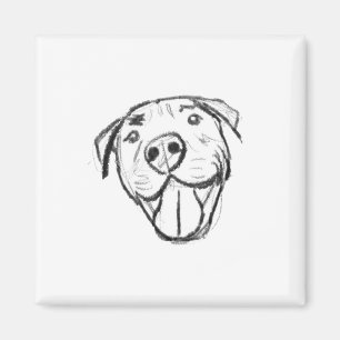 einfache Pitbull-Zeichnung für Hunde-Liebhaber in Magnet