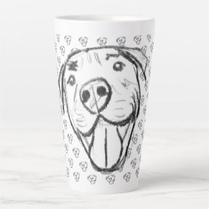 einfache Pitbull-Zeichnung für Hunde-Liebhaber in Milchtasse