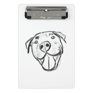 einfache Pitbull-Zeichnung für Hunde-Liebhaber in Mini Klemmbrett