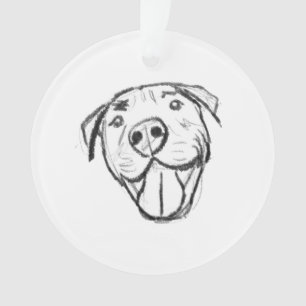 einfache Pitbull-Zeichnung für Hunde-Liebhaber in Ornament