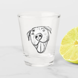 einfache Pitbull-Zeichnung für Hunde-Liebhaber in Schnapsglas