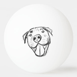 einfache Pitbull-Zeichnung für Hunde-Liebhaber in Tischtennisball