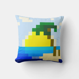 Einfache Pixelsonne auf See mit Mini-Insel Kissen