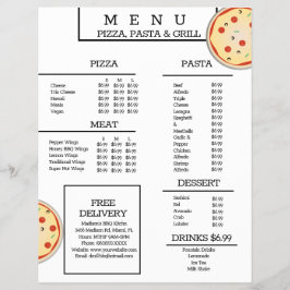 Einfache Pizza Pasta Grill Restaurant Spaghetti Me Flyer