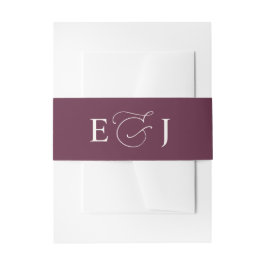 Einfache Plain Solid Plum Wedding Einladungsbanderole