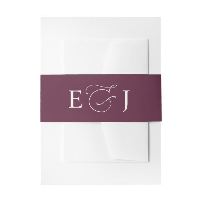 Einfache Plain Solid Plum Wedding Einladungsbanderole (Vorderseite Beispiel)