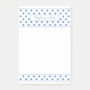 Einfache Polka Dot Light Blue Personalisierte Gren Post-it Klebezettel