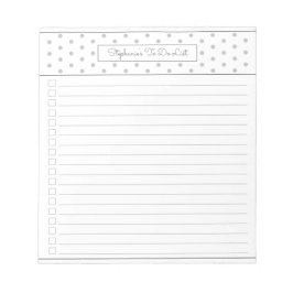 Einfache Polka Dot Light Grey One Column Checklist Notizblock