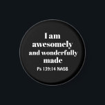 Einfache positive Bibelnachweis Christlich Schwarz Magnet<br><div class="desc">Dieser einfache und aussagekräftige Magnet verfügt über einen mächtigen Bibelverse aus dem Buch Psalm, </div>