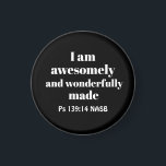 Einfache positive Bibelnachweis Christlich Schwarz Magnet<br><div class="desc">Dieser einfache und aussagekräftige Magnet verfügt über einen mächtigen Bibelverse aus dem Buch Psalm, </div>