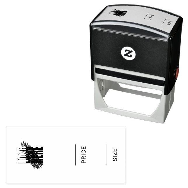 Einfache Preisgröße mit Business-Logo Permastempel (Beispiel)