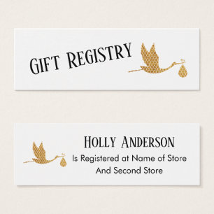 Einfache Preppy Gold Storch Gift Registrierungskar