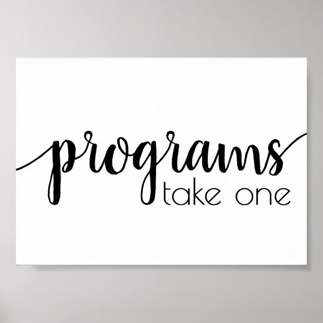 Einfache Programme | Black Script Any Event Table Poster (Vorne)