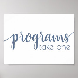 Einfache Programme | Dusty Blue Any Event Table Poster