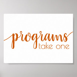 Einfache Programme   Fall Orange Any Event Table Poster
