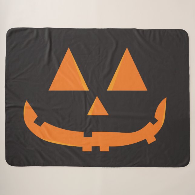 Einfache Pumpkin-Kürbislaterne Sherpadecke (Vorderseite (Horizontal))