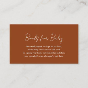 Einfache Pumpkin Orange Babydusche Bücher für Baby Begleitkarte
