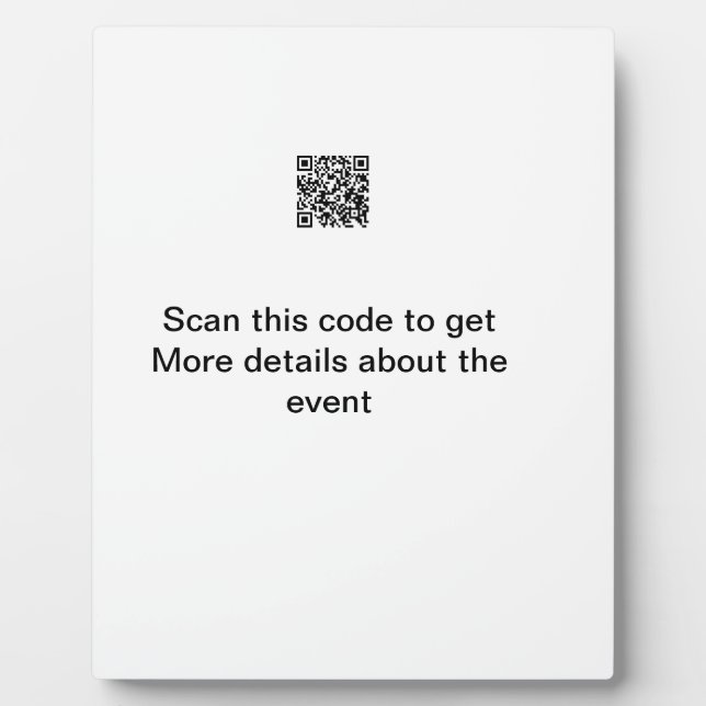 Einfache Q R-Code-Scan-Business-Ereignisvorlage Fotoplatte (Vorderseite)