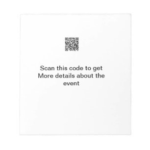 Einfache Q R-Code-Scan-Business-Ereignisvorlage Notizblock