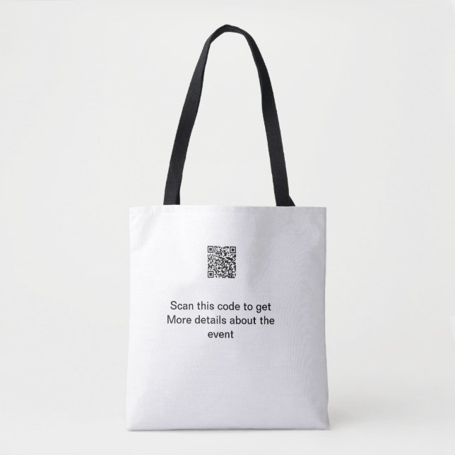 Einfache Q R-Code-Scan-Business-Ereignisvorlage Tasche (Vorderseite)