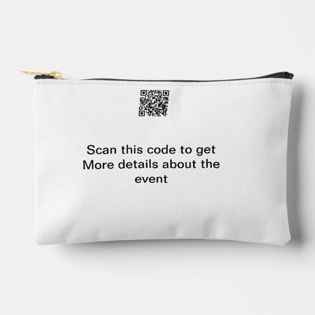 Einfache Q R-Code-Scan-Business-Ereignisvorlage Zubehörtasche (Vorderseite)