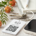Einfache QR-Code für moderne Logos Schlüsselanhänger<br><div class="desc">Benutzerdefinierter Schlüsselanhänger mit Ihrem Logo und Ihrem QR-Code mit Ihrem Firmennamen oben und Ihrer Nachricht unten. Diese einfachen Schlüsselanhänger machen großartige Werbeartikel für Kunden, Mitarbeiter oder als Begleiter auf Messen und Veranstaltungen. Viel Spaß mit Ihrem Marketing und Werbung. Diese QR Code Schlüsselanhänger sind besonders gut für Immobilienmakler / echte Anwesen-Agent,...</div>