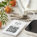 Einfache QR-Code für moderne Logos Schlüsselanhänger<br><div class="desc">Benutzerdefinierter Schlüsselanhänger mit Ihrem Logo und Ihrem QR-Code mit Ihrem Firmennamen oben und Ihrer Nachricht unten. Diese einfachen Schlüsselanhänger machen großartige Werbeartikel für Kunden, Mitarbeiter oder als Begleiter auf Messen und Veranstaltungen. Viel Spaß mit Ihrem Marketing und Werbung. Diese QR Code Schlüsselanhänger sind besonders gut für Immobilienmakler / echte Anwesen-Agent,...</div>