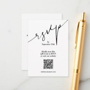 Einfache QR Code Hochzeit Begleitkarte