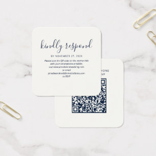 Einfache QR-Code-Hochzeitswebsite-RSVP-Beilagekart