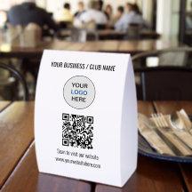 Einfache QR-Code-Logo-Website-Papiertischzelt