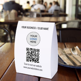 Einfache QR-Code-Logo-Website-Papiertischzelt Tischaufsteller
