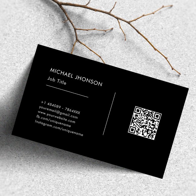 Einfache QR-Code Schwarz/Weiß Visitenkarte (Von Creator hochgeladen)